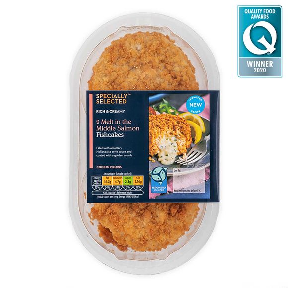 Specially Selected Rich & Creamy Melt In The Middle Salmon Fishcakes 290g/2 Pack